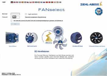 Mit FANselect, der neuen Auswahl-Software auf der Website von Ziehl-Abegg kann der Anwender schnell und komfortabel die geeigneten Ventilatoren