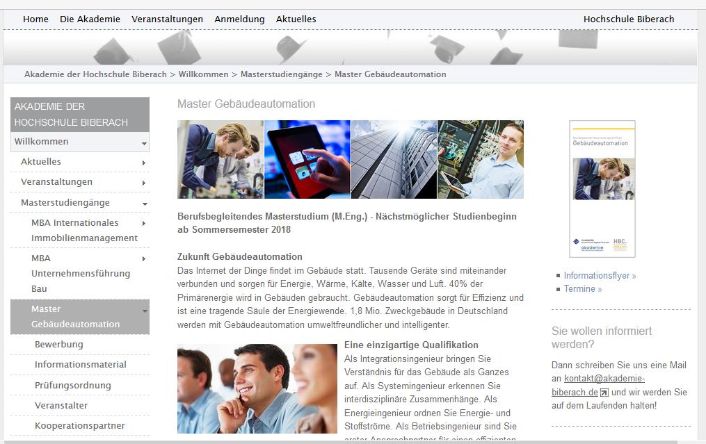 Master Gebäudeautomation Homepage www.master-ga.