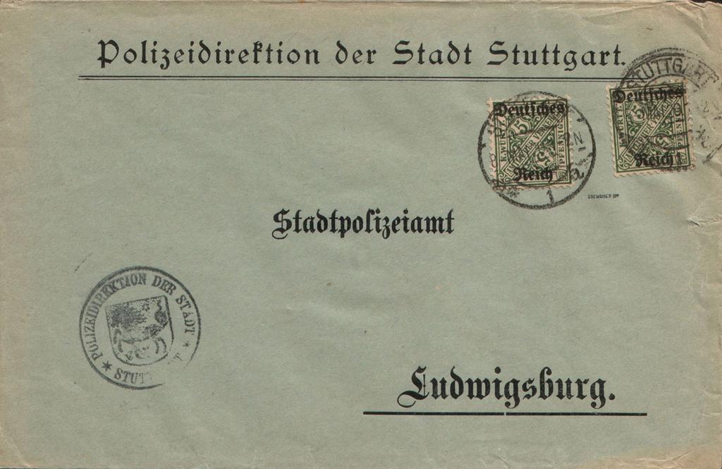 Und dann gab es ja auch noch die württembergischen Dienstmarken mit Aufdruck Deutsches Reich.