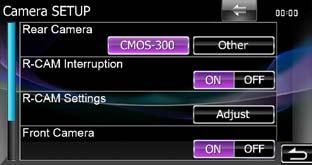 Other (Werkseinstellung): Wenn die andere Kamera verbunden ist. R-CAM Interruption Stellt Methode für Wechsel der Anzeige ein. Die Einstellwerte sind ON und OFF.