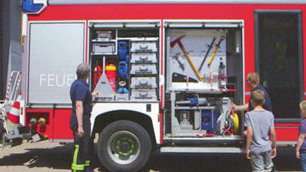 Pulverlöscher und Löschmittel für Fettbrände, Werkzeuge und Feuerwehräxte und noch viel mehr.