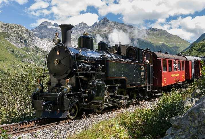Nostalgische Panorama-Fahrt durch die Schweiz mit Dampfzug - Dampfschiff und Schwebebahn 7. Juli 13.