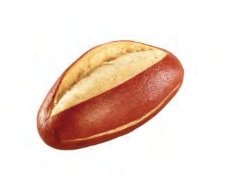 Our innovative pretzel-style products baguette rolls, burger buns and hot dog buns open