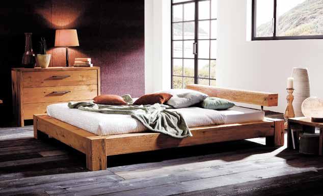 - Füsse aus Holz H1 H2 H3 H4 Bett Wildeiche massiv, gebürstet,, mit Holzfüsse H: 39 cm, Lgfl.: 180 x 200 cm: 1.525.- Kopfteil: 405.