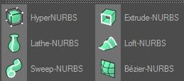 7 NURBS-Objekte Die NURBS-Objekte sind Generatoren. Sie benötigen andere Objekte um aus diesen Geometrie zu erzeugen.