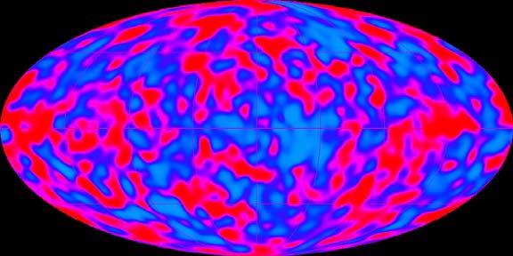 6 KAPITEL 1. EINFÜHRUNG Abbildung 1.5: Links: Die von COBE gemessenen Fluktuationen der kosmischen Hintergrundstrahlung in der Größenordnung 10 5 K bei einer mittleren Temperatur von 2.73 K.
