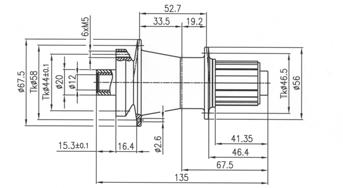 Hügi FR Disc Brake für 10mm oder 12mm Steckachse / for 10mm or 12mm thru axle Gehäusematerial / Hub shell