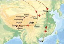 9. Tag: XINING PEKING Gegen Mittag Ankunft in Xining, Provinz-Hauptstadt von Qinghai in 2.260 m Höhe.