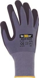 POLYAMID- BESCHICHTET Paar 2,60 Black Touch 3131 Nylon-Strickhandschuh mit schwarzer Nitrilbeschichtung auf der Handinnenfläche.