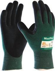 SCHNITT- SCHUTZ Paar 8,90 MaxiFlex Cut TM 4331 Nahtlos gestrickter Nylon-Handschuh mit patentierter Mikro-Nitrilschaumbeschichtung. Handrücken und Fingeroberseite frei, verstärkte Daumenbeuge.