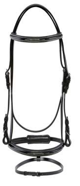 Edelstahlschnallen, komplett mit Lederzügeln Farben: weiß Bridle White Star Plus made from quality cow leather, swedish noseband and browband softly padded, stainless