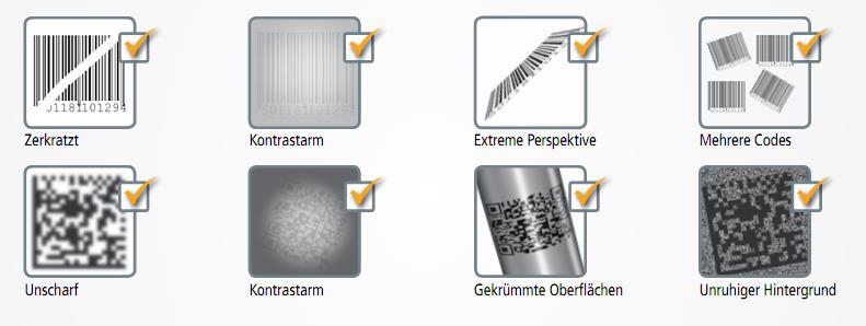 Lesen von 1D- und 2D-Codes und sind die einzigen industriellen ID-Handleser mit Flüssiglinsentechnologie.