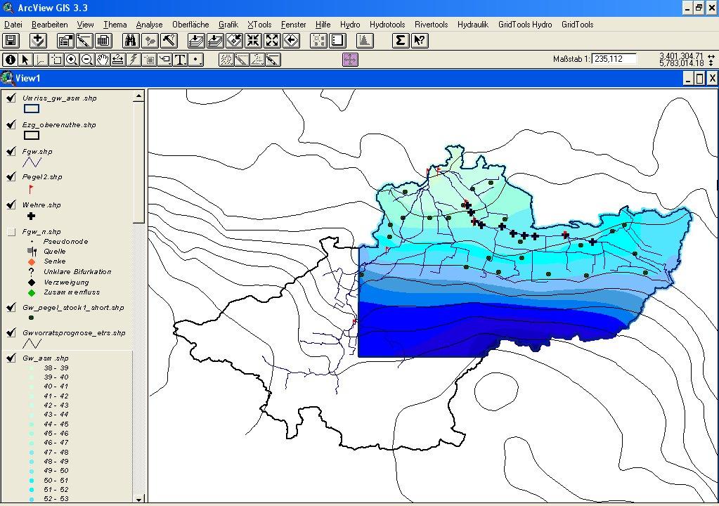 Detailmodell - Methodischer Grundansatz NA-Modell gekoppelt mit quasi-instationärem Fließgewässermodell Abbildung der Stauwirkung von