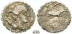 3,97 g. Behelmte Büste der Roma r. L MANLI PRO Q / L SVLLA IMP Sulla in Quadriga r.