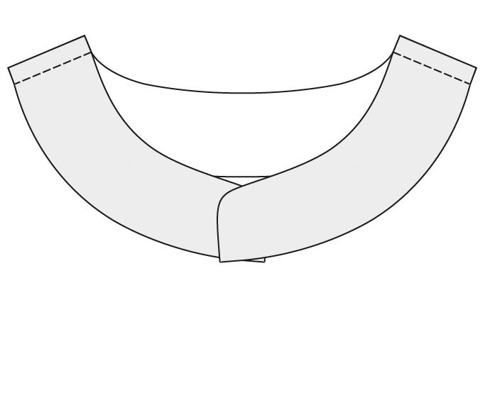 Falls nötig kannst du an der vorderen Mitte die Nahtzugabe der Stege zurückschneiden, aber lass sie groß genug, dass du sie gut innerhalb des Kragenstegs einschließen kannst. 22 36.