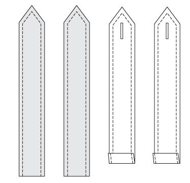 25 44. Klappe nun den Stehkragenbeleg zur Innenseite des Oberteils. Bügle alle Nahtzugaben nach oben, sodass sie innerhalb des Stehkragens liegen. Steppe dann knappkantig um den Stehkragen herum ab.