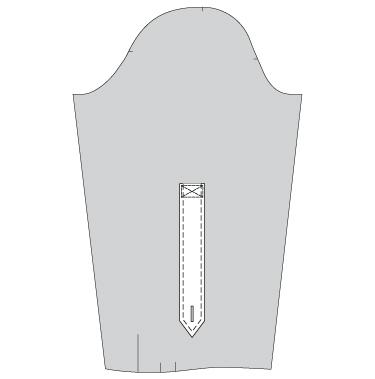 26 46. Nähe die Riegel links auf links an der Riegelmarkierung an die Ärmel. Nähe dafür zuerst ein Rechteck und dann ein X, um die Riegel sicher zu befestigen. 47.