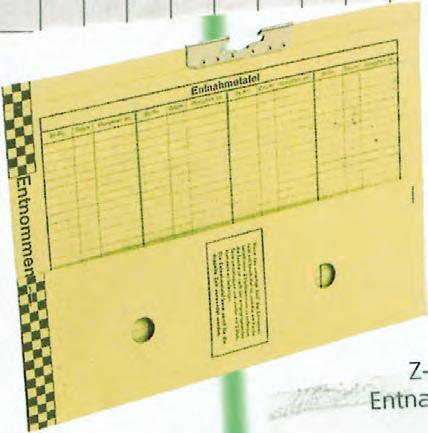 VOZ60-33-GP Z-Beschlag-Trennregister aus Graupappe, Stanzung für Steckreiter vorne und oben, Steckreiter und Etiketten