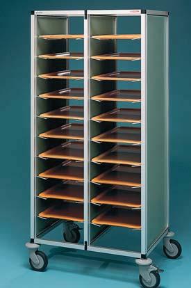 Tablettwagen RTW x 325 tray trolleys RTW x 325 Tablettwagen für Tablettgröße/Tray trolleys for tray size: x 325 mm - GN 1/1 walls made of melamin resin laminated panels, completely surrounded by