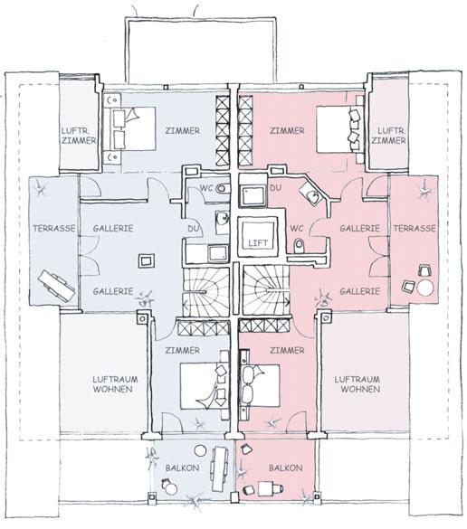 A11 5 1/2 Zimmerwohnung Wohnfläche: 158.2m 2 Balkone:19.6m 2+ 7.4m 2 Terrasse: 9.