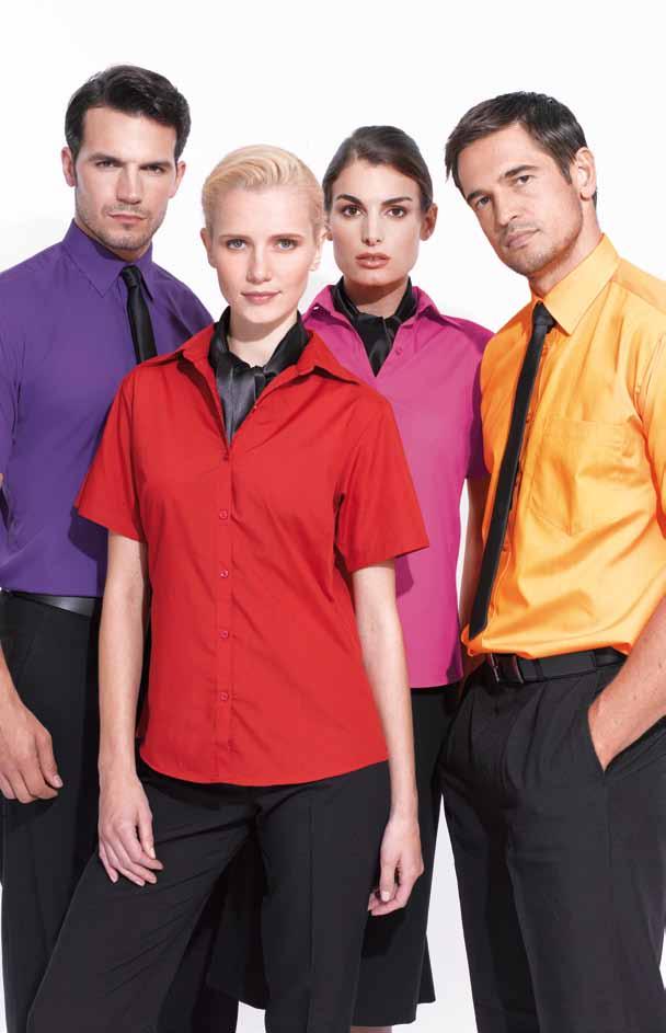 Hemden & Blusen (Popeline) PW302 Workwear Poplin Blouse Short Sleeve (Damenbluse) 65% Polyester/35% Baumwolle 36 (8), 38