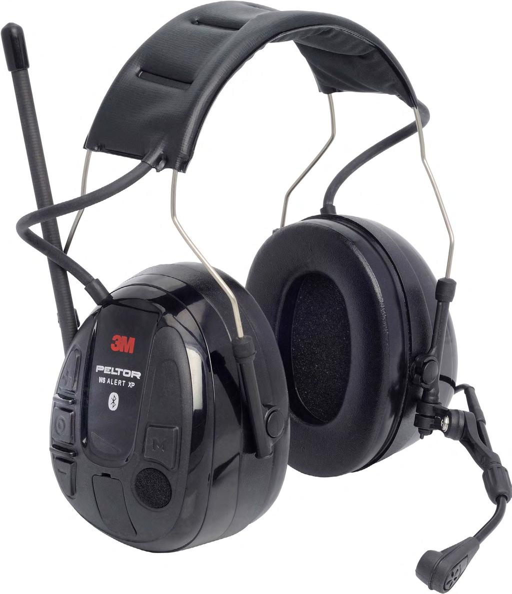 Bluetooth Headsets 3M PELTOR WS Alert XP SNR: 29 Speicherfunktion zur Schnellwahl von Radiosendern Aufladen der Batterie via Kabel und Steckdose oder USB Bluetooth fu r drahtlose Anrufe im