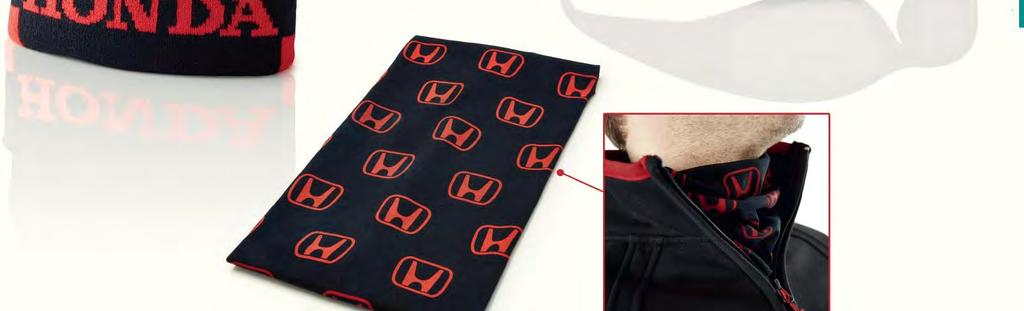 Einheitsgrösse. Schwarzes Halstuch mit Wiederholungsdruck von roten H-Logos.