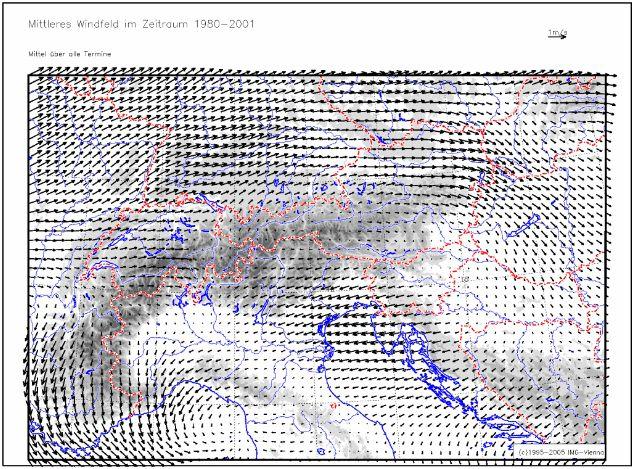 Windsysteme: Alpenraum Lotteraner, 2009: VERA-Analyse Alpenbogen