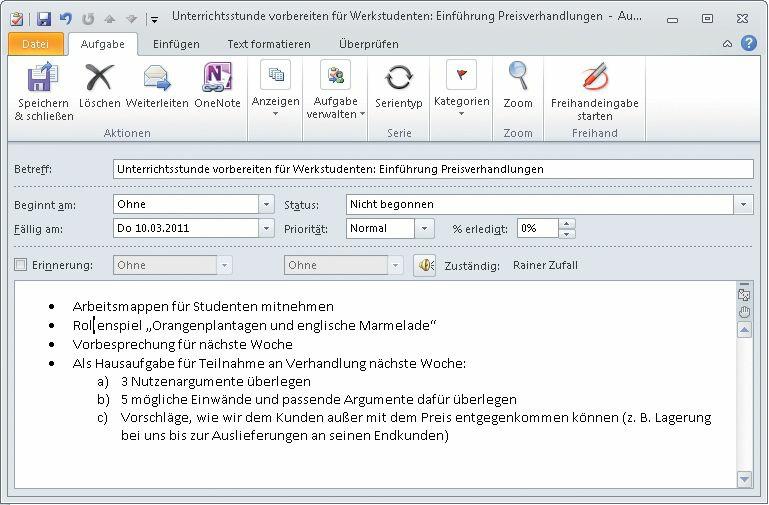 geplant 14 Tage vorher nun doch nur eine Woche vorher alles vorbereiten wollten und Outlook Ihnen die Fälligkeit um eine Woche nach hinten verschiebt.