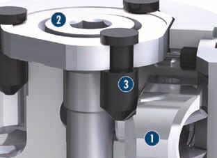 The compensating workpiece clamping is achieved by using a floating compensation piece. The oscillating clamp is retracted completely, releasing all three compensation pieces.