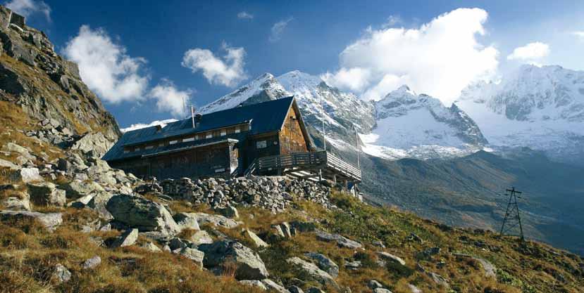 Hüte (2042 m ) Furtschaglhaus (2295 m) Olpererhütte (2389 m) Friesenberghaus (2498 m) Gamshütte