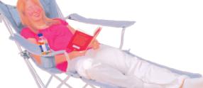 Faltsessel Salvador Faltstuhl mit gerader Sitzfläche Rückenlehne und Sitzfläche angenehm gepolstert Gerade Sitzfläche Getränkehalter Stuhl, Sessel & Liegestuhl in einem Kann auch