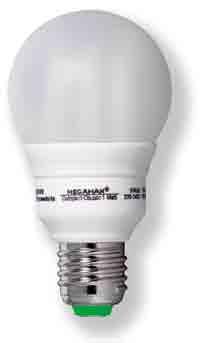 CLASSIC E27 Die Standardlösung, um Glühbirnen durch ESL zu ersetzen Bis zu 80% Energieersparnis Angenehmes warmweißes Licht :-Austausch Amalgamtechnik 2 3 4 5 Herkömmliche Glühlampe 38W (405lm) 48W