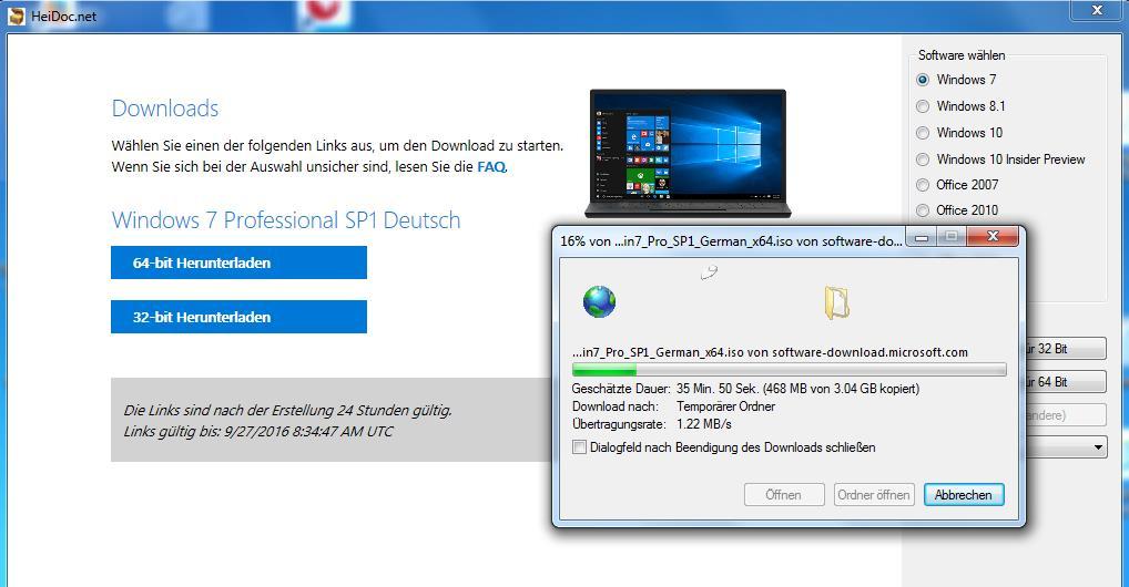 Nachdem die ISO-Datei runtergeladen ist, können Sie den Windows ISO Downloader schliessen.