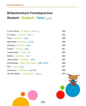 Mit 500 Wörtern, Begriffen und einfachen Sätzen führt es mit lustigen Illustrationen in die Deutsche Sprache ein.
