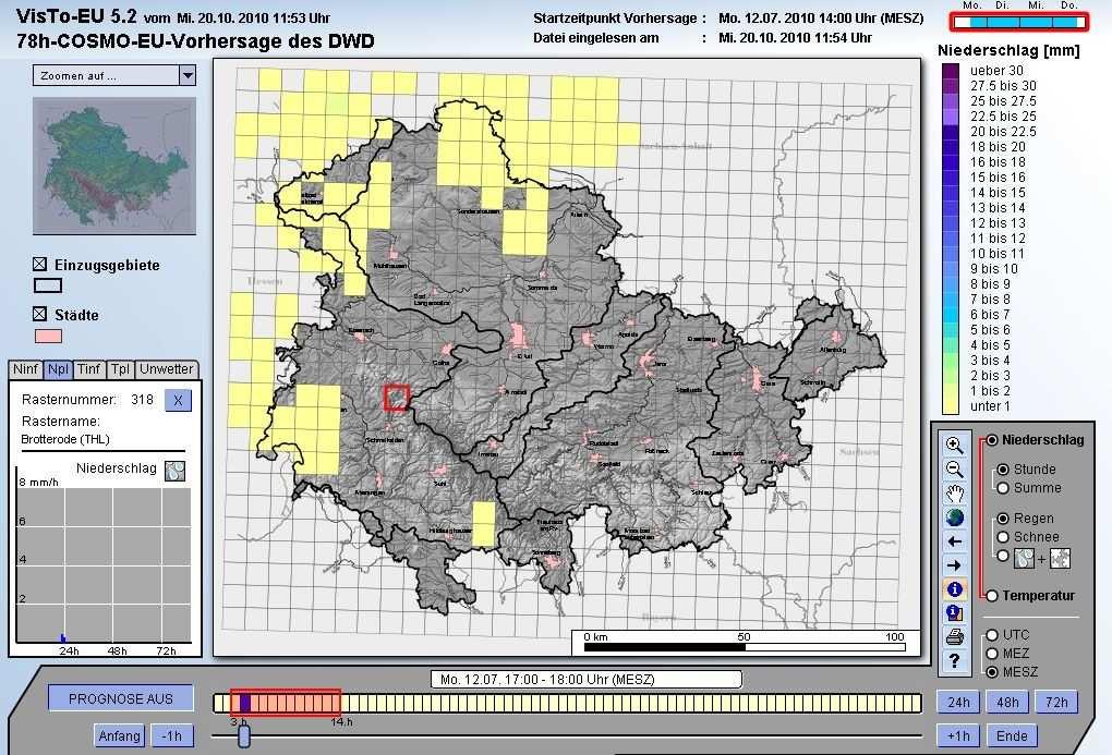 Sturzflutwarnsystem Thüringen STUWASYS (F23) COSMO-EU von
