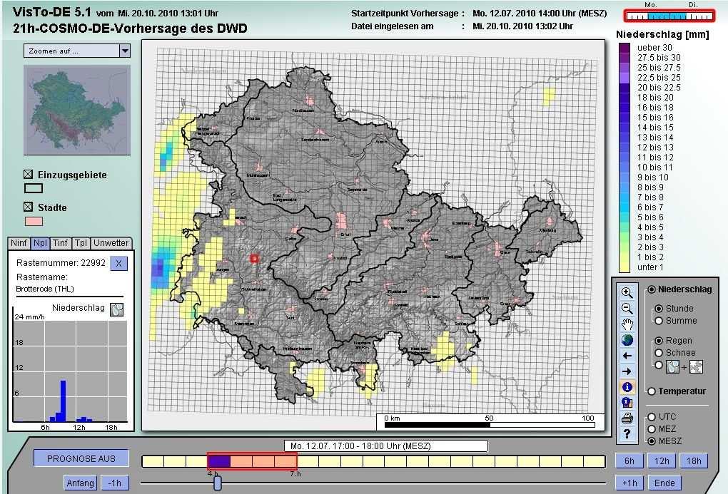 Sturzflutwarnsystem Thüringen STUWASYS(F24) COSMO-DE von