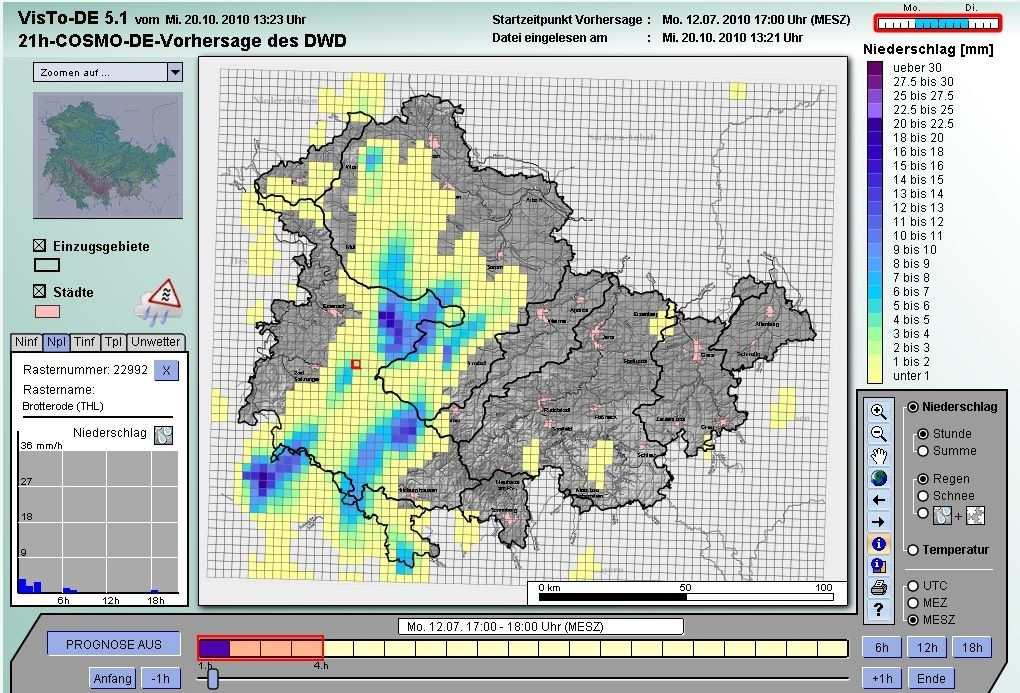 Sturzflutwarnsystem Thüringen STUWASYS (F25) COSMO-DE von