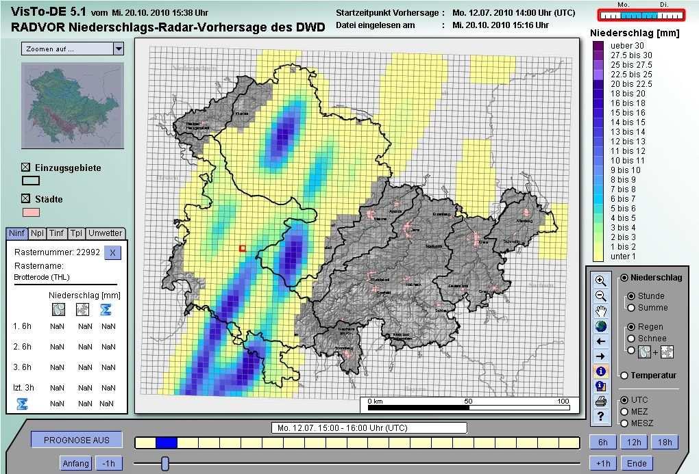Sturzflutwarnsystem Thüringen STUWASYS(F26) RADVOR von