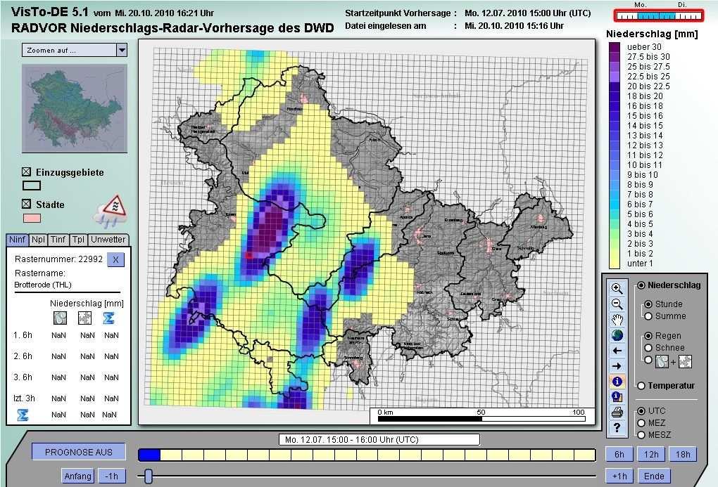 Sturzflutwarnsystem Thüringen STUWASYS(F28) RADVOR von