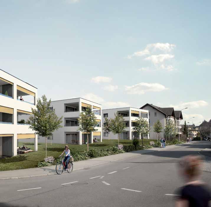 MODERNE MIETWOHNUNGEN IN EINER NATÜRLICHEN UMGEBUNG In Neuenhof in der Kernzone Nähe Bahnhof und Autobahnanschluss wird mit der Wohnüberbauung «Green Village» neuer Wohnraum für unterschiedlichste