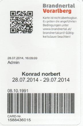 10 Brandnertal Card Die Brandnertal Card berechtigt in der Zeit vom 01.12.2017 bis 02.04.