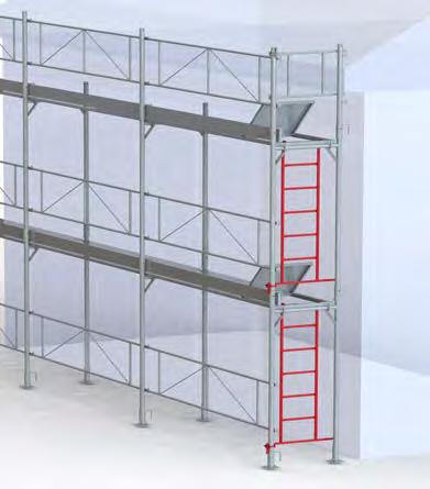 Bequemes Aufsteigen durch schräge Leiter Die Leiter kann hinaufgeklappt und gesichert werden und ist somit beim Arbeiten nicht störend Platzsparend bei Lagerung und Transport Länge 2,50 m 21 kg G