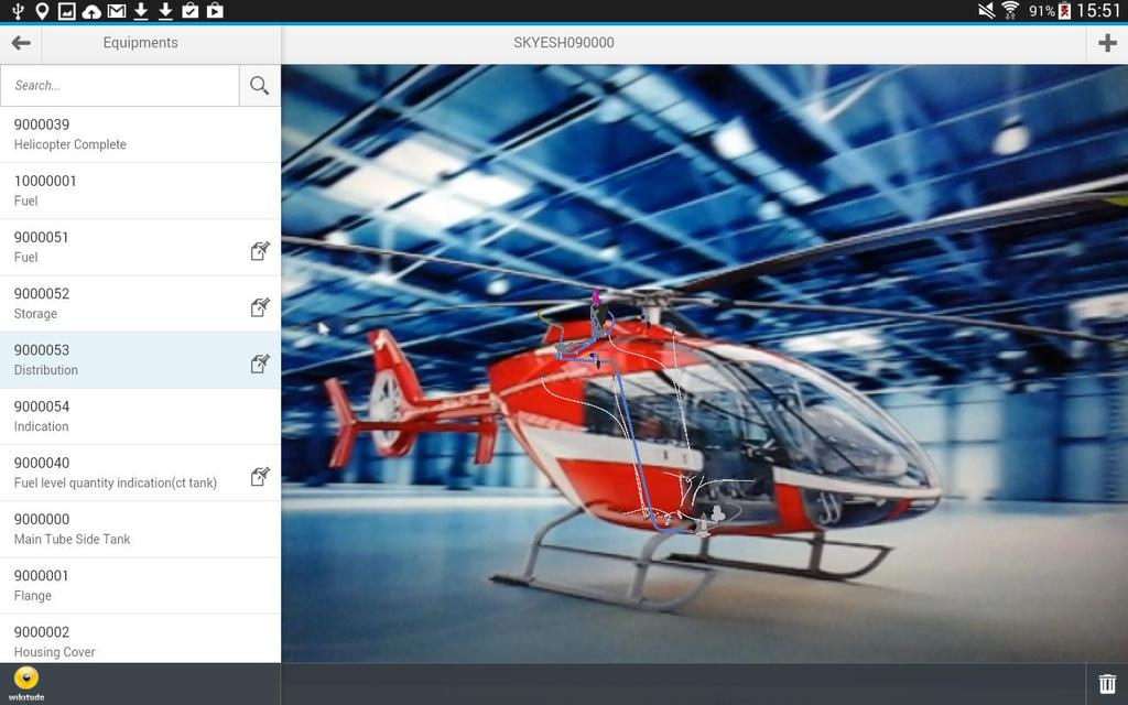 SAP Visual Enterprise Service-App Schritt 4: Störmeldungs-Erfassung zum Helikopter Auswahl