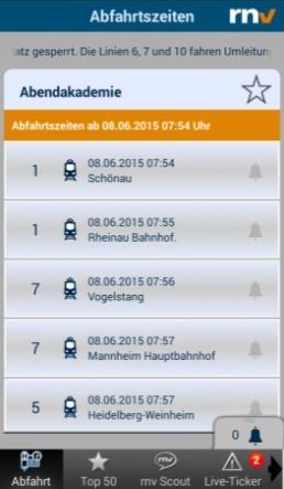 Mobile Anwendung Zum Zeitpunkt der Erstellung dieser Ausarbeitung ist eine neue App bei der Rhein- Neckar-Verkehr GmbH in der Entwicklung.