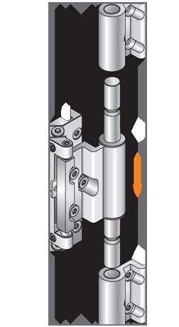 links) Position bottom hinge blade of the