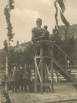 311 BERLIN: KÖNIGSPLATZ (TIERGARTEN): Nagel-Figur von Generalfeldmarschall Paul von Hindenburg, Entwurf von G. Marschall, 4. September 1915 BILD Lit.