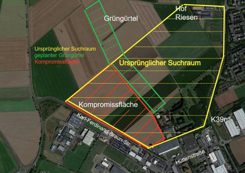 Industrieansiedlung in und um Sindorf Von der Bezirksregierung wurden Suchräume für Industrieansiedlungen in NRW vorgeschlagen.