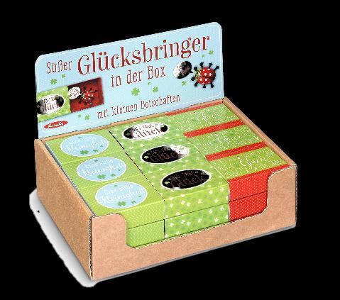 Süßer Glücksbringer in der Box mit PopUp-Message und Schokoladenkäfer Schiebeschachtel mit Schokoladenglückskäfer (12g)