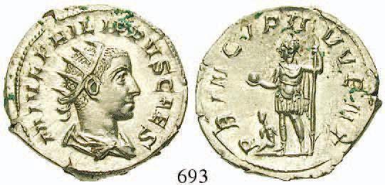 Zepter. RIC 2b. Prachtexemplar, st 175,- 130,690 Otacilia Severa, Frau Philippus I.